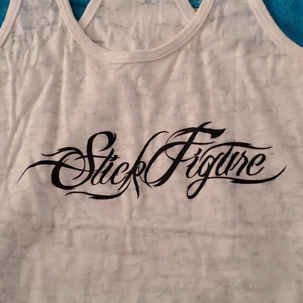 Stick Figure Seamed Edges Tank Top Ombre Blend